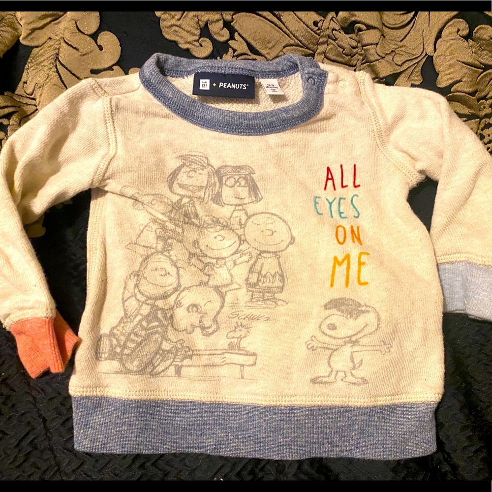 Baby Gap Peanuts “All eyes on me” light sweatshirt